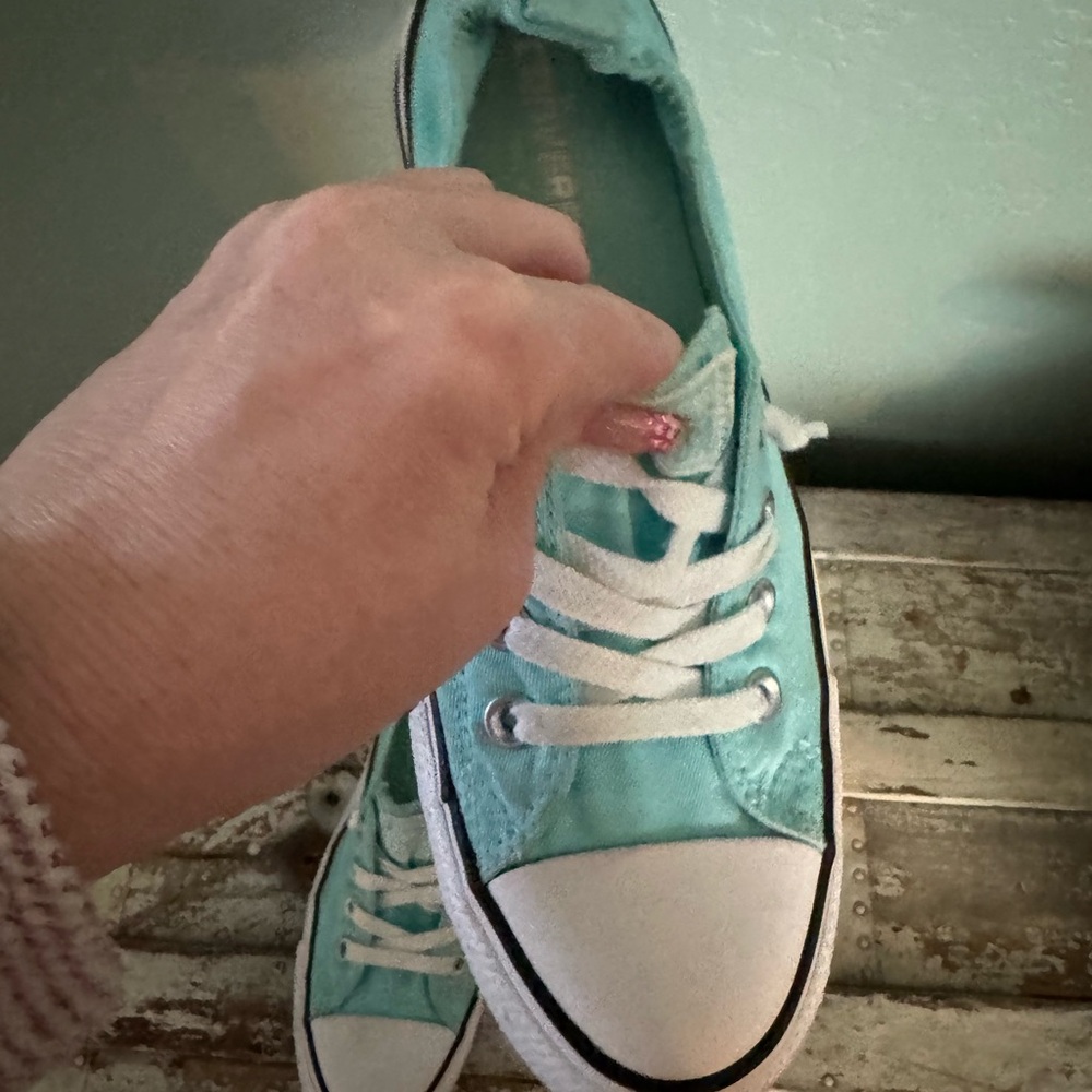 Converse Women's Aqua Sneakers - Picture 7 of 8
